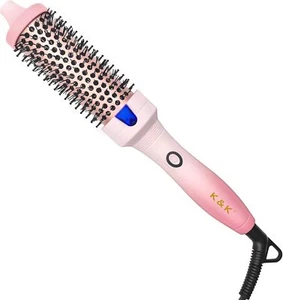 Heated Curling Iron Volumizing Brush Quick Ceramic Tourmaline Ionic Round Brush - Picture 1 of 7