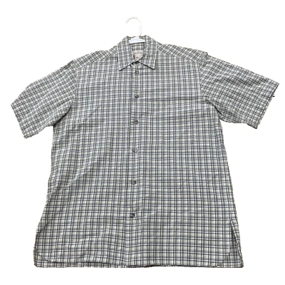 ERMENEGILDO ZEGNA Button Shirt Men S Yellow Green Cream Blue Plaid Designer 44" - Image 1 of 4