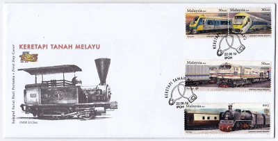 Mazuma *S852 Malaysia FDC 2010 KTM 125th Years Keretapi Tanah Melayu Train - Image 1 of 2