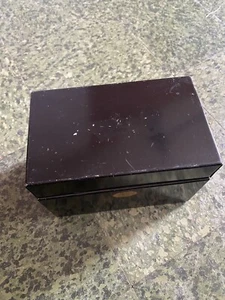 Vintage Black Metal Index Card Box Curmanco St Paul MN USA 6.5" x 4.75" x 4" - Picture 1 of 9