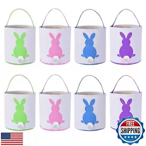 8 Pack Easter Bunny Bags Rabbit Ear Easter Baskets Easter Egg Hunt Basket for - Picture 1 of 5
