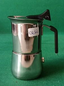 VECCHIA CAFFETTIERA ITALIANA VINTAGE VEV 1 UNA TAZZA ACCIAIO INOX 18/10. CR12 - Picture 1 of 9