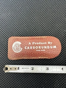 Carborundum Pocket Stone Hone 149L + Leather Case vintage old knife sharpening - Picture 1 of 4