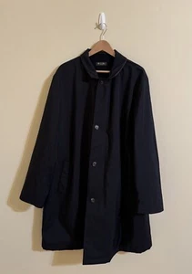 Loro Piana Sebring Windmate Cashmere Lined Coat Jacket Suede Trim Navy Blue 3XL - Picture 1 of 12