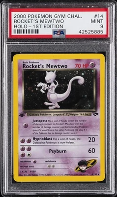 2000 POKEMON GYM CHALLENGE HOLO-1ST ED #14 ROCKET'S MEWTWO PSA 9 - Image 1 of 2