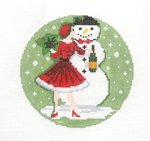 The Gingham Stitchery Betty Loves Snowman & SG Handpainted Needlepoint Canvas - Picture 1 of 1