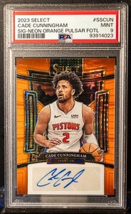 CADE CUNNINGHAM 2023 Panini Select Neon Orange Pulsar Prizm Auto 10/30 PSA 9 - Picture 1 of 2