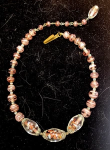 Vintage Adjustable 13" to 15-3/4" Lucite Beaded Necklace, Confetti - Picture 1 of 5