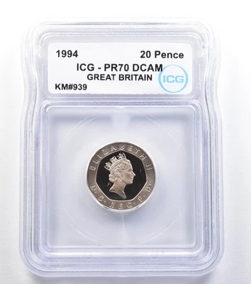 1994 Great Britain 20 Pence KM#939 PR70 DCAM ICG *7884 - Image 1 of 3