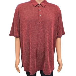 Tommy Bahama Polo Shirt Men XXL 2XL Red Short Sleeve Tencel Lyocell Polyester  - Picture 1 of 12