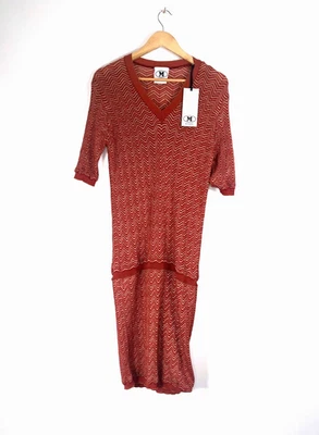 MISSONI Red Orange Midi Shimmer Dress Size XL BNWT - Image 1 of 4