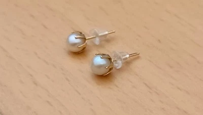 Solid 14k Cultured Pearls Stud Earrings  - Image 1 of 4