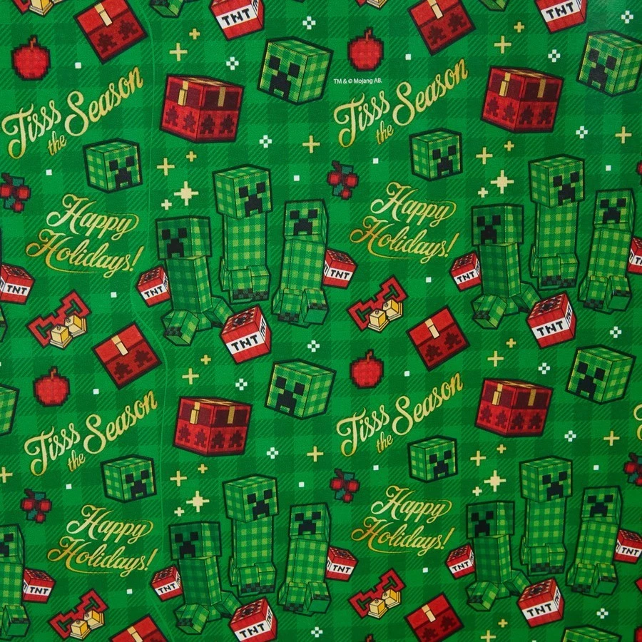 ~ Minecraft Christmas Wrapping Paper ~Creeper ~ TNT ~ - Image 1 of 1