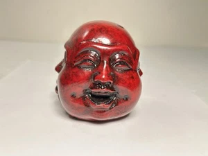 4-Faced Buddha Red Resin 3”  - Picture 1 of 6