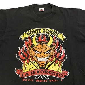 Vintage White Zombie Shirt Large 90s La Sexorcisto Devil Music Geffen Promo 1992 - Picture 1 of 8