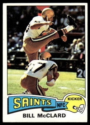 1975 Topps Football Bill McClard New Orleans Saints #382 EX-MT - Image 1 of 2