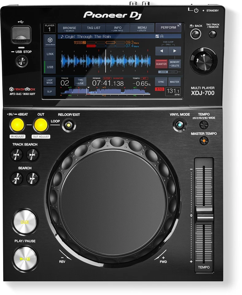 Pioneer XDJ-700 Rekordbox Compact Digital Deck Tabletop Player Black Color - Image 1 of 4