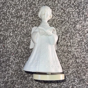 Unglazed Porceline, Bisque, Rotating Angel Music Box - Picture 1 of 3