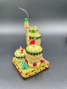 VTG Handmade LeeWards Santas Castle Christmas Ornament Completed Beaded Sequins - Picture 1 of 6