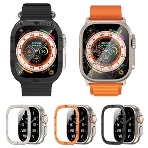Metal Bumper+Tempered Glass For Apple Watch Ultra 49mm Accessories Screen Case - Picture 1 of 13