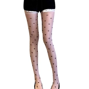 Sheer Tights Pantyhose Patterned Tights Thigh High Stocking High Waist Pantyhose - Picture 1 of 8