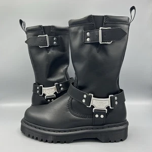 Dr. Martens Anistone Hi Black Leather Buckle Biker Boots UK 5 EU 38 US 7 - Bild 1 von 9