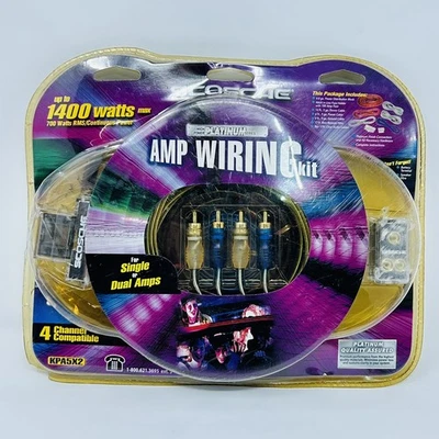 Kit de cableado amplificador Scosche 1400 vatios 4 canales amplificadores simples o dobles KPA5x2 Platinum Foto 1 de 2