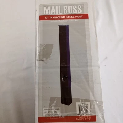 Mail Boss Galvanized Steel In-Ground Mailbox Post in Black - Image 1 of 4