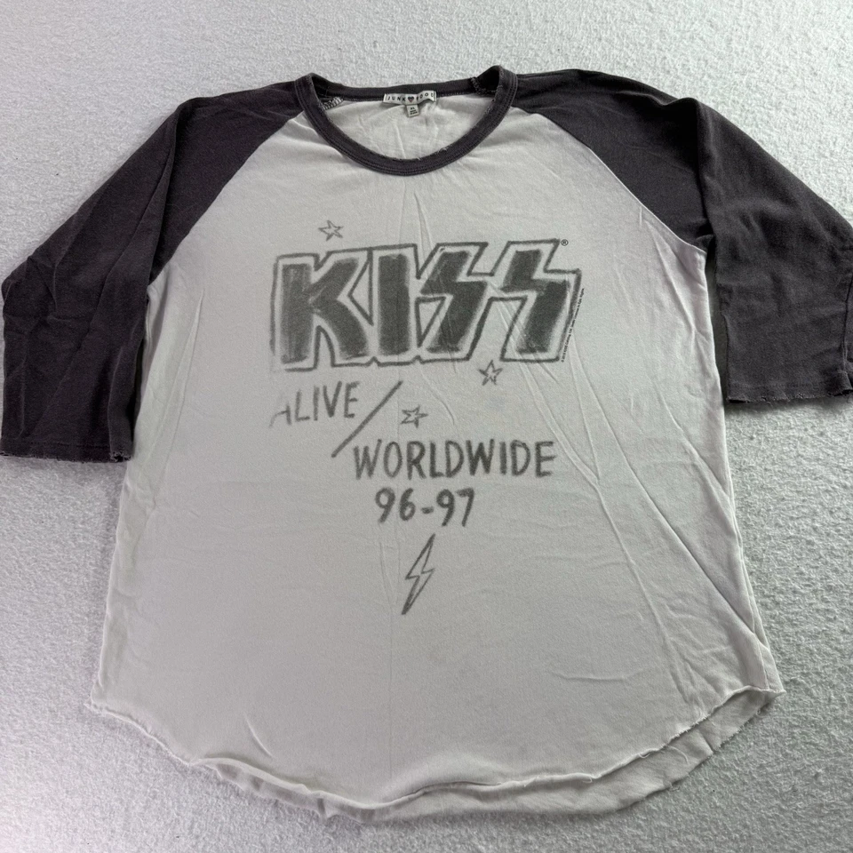 Футболка реглан Kiss Worldwide 96/97 размер XL винтажная стиль Y2K одинарный шов 2015 - Изображение 1 из 4
