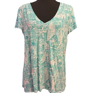 Lilly Pulitzer Shirt Medium Damen Love New York Tee Coastal Beach LEICHTER FLECK - Bild 1 von 9