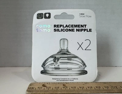 Pezones de repuesto de silicona Como Tomo 0-3 meses flujo lento un orificio nuevos en paquete Foto 1 de 4