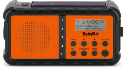 TechniSat TechniRadio Solar 2 DAB+, FM Radio Tragbar Wasserfest IPX4 Schwarz,