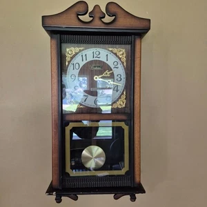 Vintage Centurion 35-Day Wall Clock Chimes W/Key & Pendulum Regulator  - Picture 1 of 7