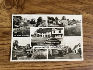 Sturminster Newton, old postcard, multi view, real photograph - Picture 1 of 2