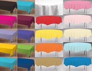 PAPER TABLE CLOTH CLOTHS TABLECOVERS, ROUND 82" , OBLONG 54" X 108"...23 COLOURS - Picture 1 of 44