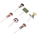  48 PCS M Wooden Baby Football Cupcake Decoration Soccer Topper