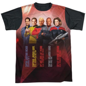 Star Trek Captains Adult Halloween Costume T Shirt (Black Back), S-3XL - Picture 1 of 4