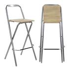 2 x Wooden Bar Stool Chair Breakfast Kitchen Seating Frame Seat Home Natural
