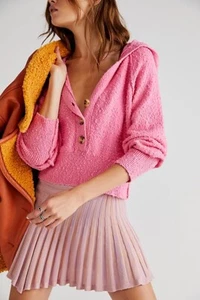 Free People knitted Hoodie Jumper Pink Size XS Found My Friend - Picture 1 of 9
