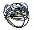 Electrical Wire - 16 Gauge Black with 2 Blue Tracers Cloth Covered 10 ft