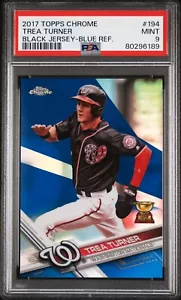 2017 Topps Chrome #194 TREA TURNER /150 Blue Refractor PSA 9 "Pop of 2" - Picture 1 of 3
