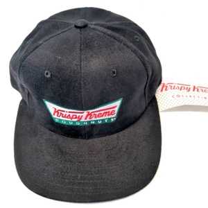 Cappello berretto vintage Krispy Kreme da collezione ciambelle made in USA cinturino nero retrò nuovo con etichette - Foto 1 di 10