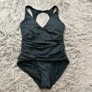 Magicsuit Plot Twist Valerie One-Piece Swimsuit Ruching at the waistline Size 14 - Picture 1 of 9