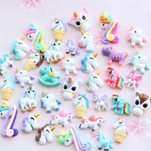 US 15~100 Pc Slime Bread Candy Unicorn Resin Flat Back Scrapbooking Charms DIY - Picture 1 of 108