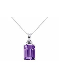 RYLOS Sterlingsilber Halskette: Smaragdschliff Edelstein & Diamant, 18" - 16x12 mm - Bild 1 von 10