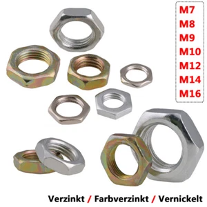 Tuercas hexagonales de rosca fina M7-M16 DIN 439 tuercas planas forma baja galvanizadas - Imagen 1 de 9