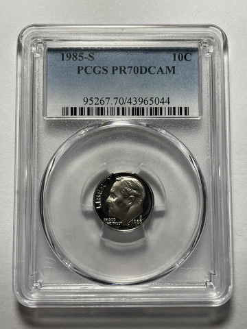 1985-S 10c PCGS PR70DCAM ROOSEVELT DIME PROOF DEEP CAMEO NICE! PR 70 DC 23-5044 Cover