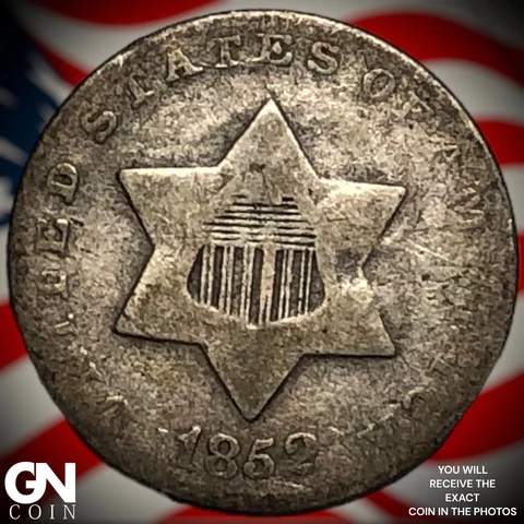 1852 3 Cent Silver Piece  Q4800 Cover