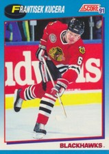 1991-92 Canadian French Score #390 FRANTISEK KUCERA - Chicago Blackhawks