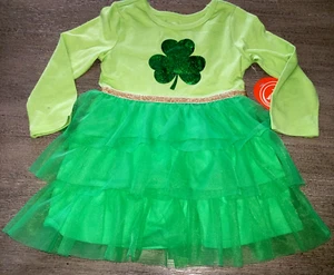 girls NEW NWT size 18 month ST PATRICKS DAY DRESS green ruffles CUTE! clover - Picture 1 of 1